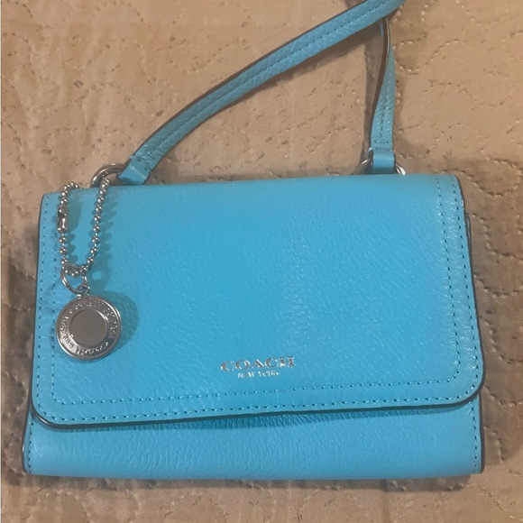 Coach Blue Crossbody Bag with Structured Design - Picture 6 of 14